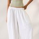 White Linen Wide-Leg Trousers
