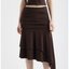 Brown Asymmetric Layered Skirt