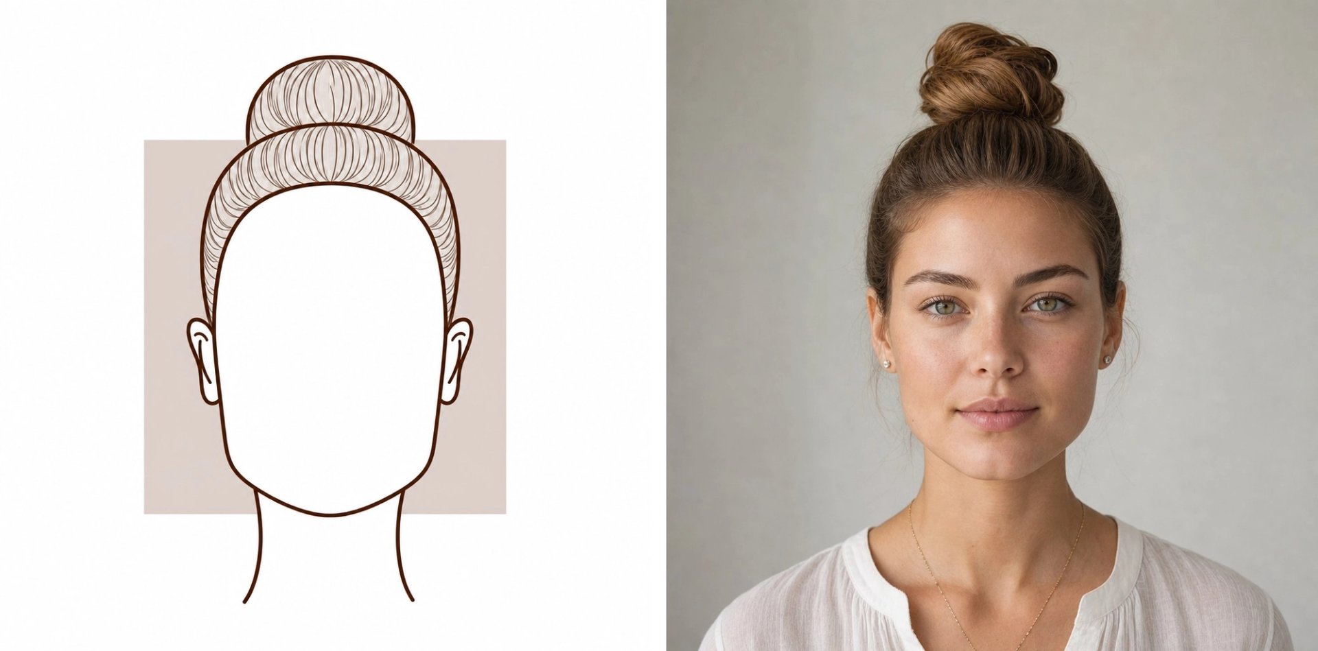 Eckige Gesichtsform mit klarer Kieferlinie und ähnlichen Breiten an Stirn, Wangen und Kiefer.