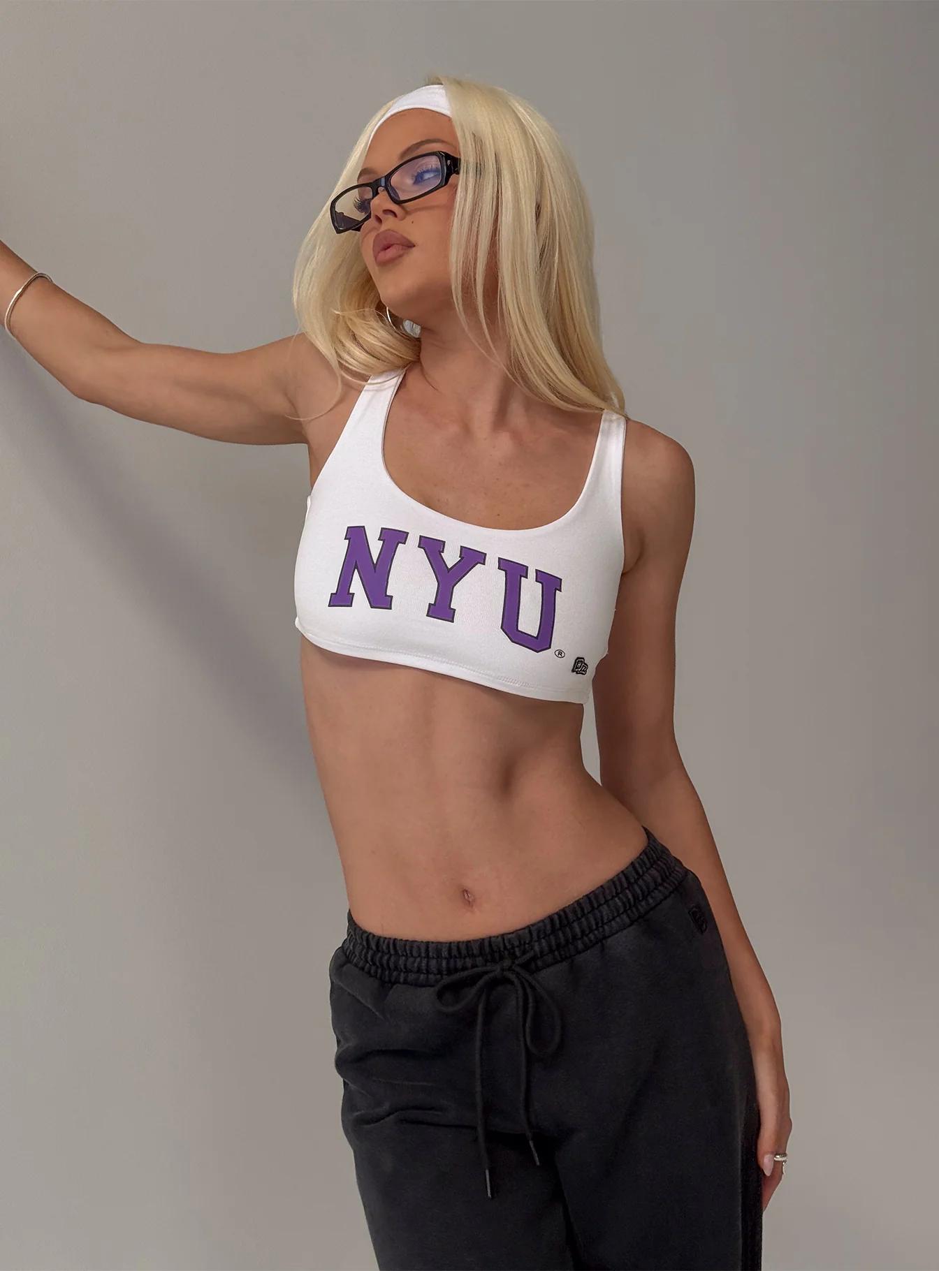 White NYU Graphic Tank