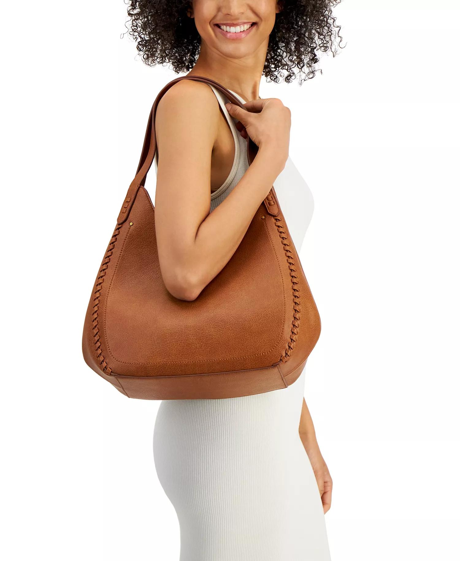 Brown Woven Hobo Bag