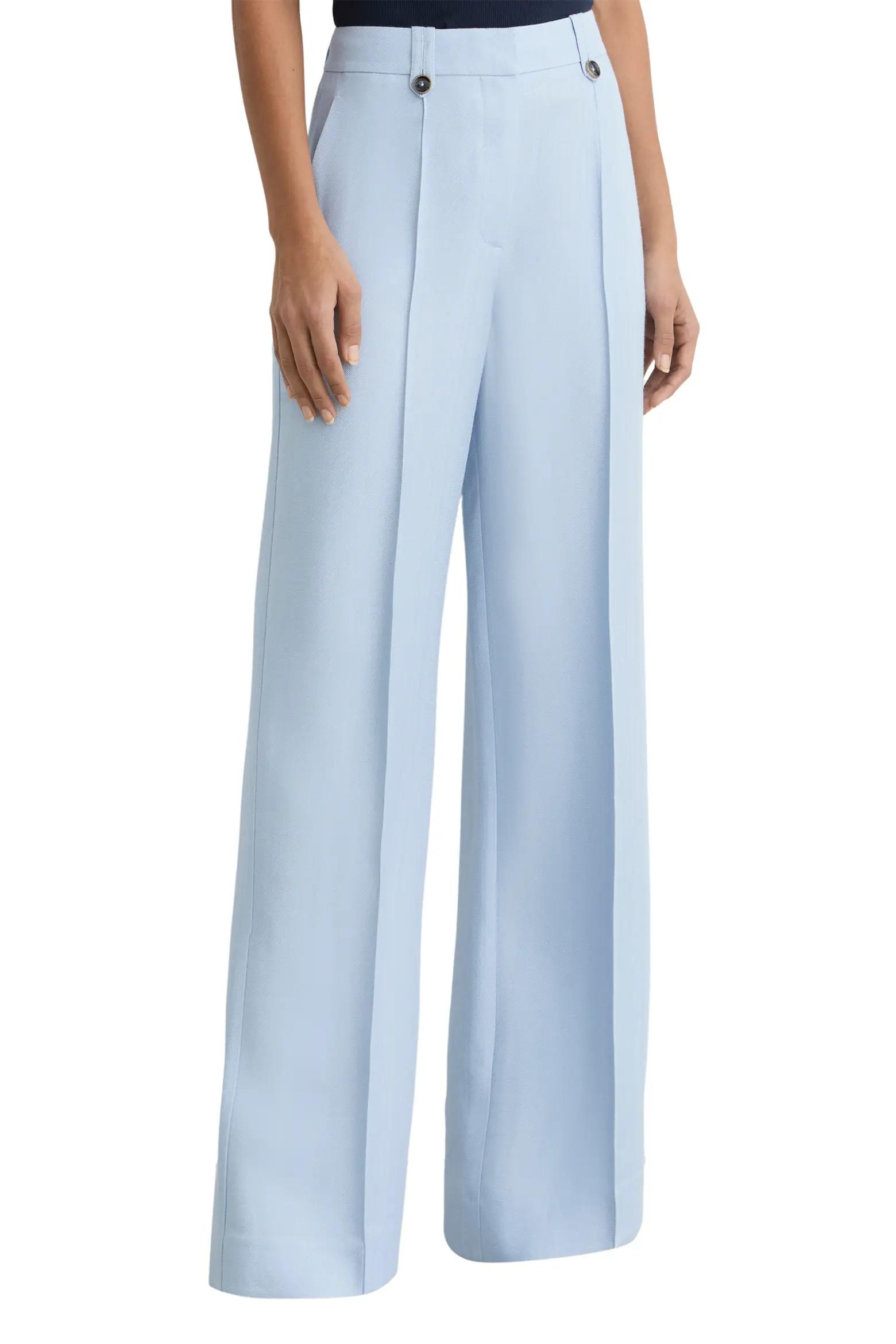 Light Blue Wide-Leg Trousers