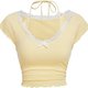 Yellow Ruffle Short-Sleeve Top