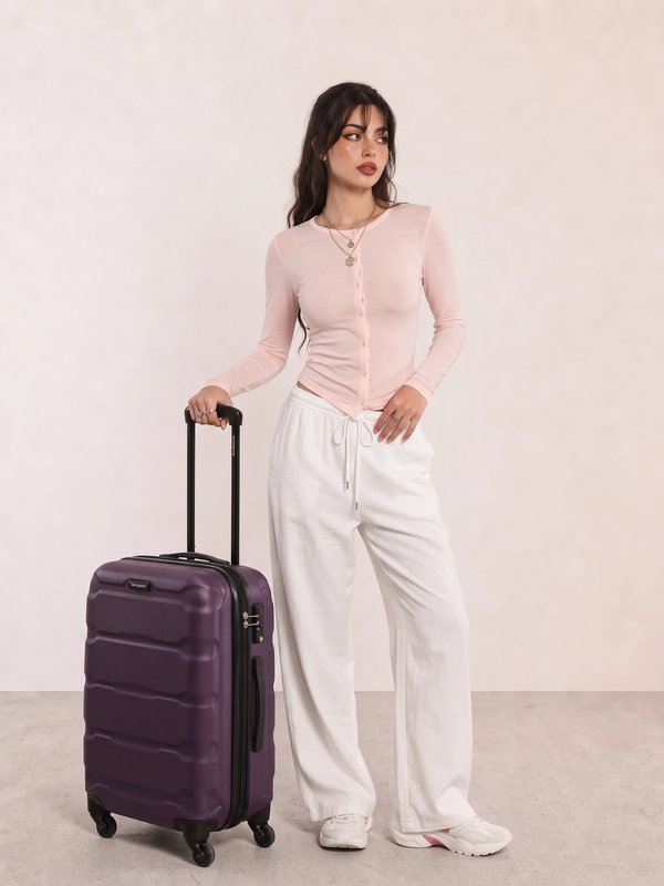 Pink Cardigan and White Lounge Pants Outfit