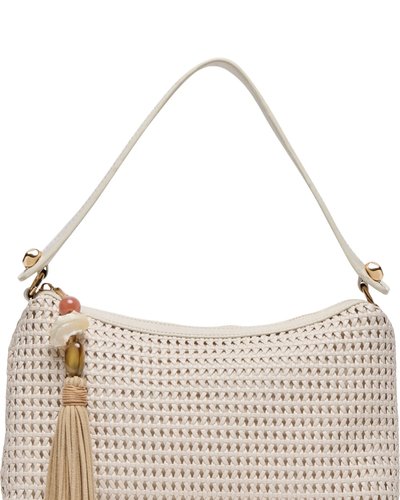 Cream Woven Shoulder Bag