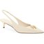 Ivory Kitten-Heel Slingback Pumps