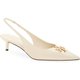 Ivory Kitten-Heel Slingback Pumps