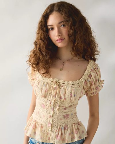 Cream Floral Blouse
