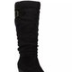 Black Suede Slouchy Knee Boots