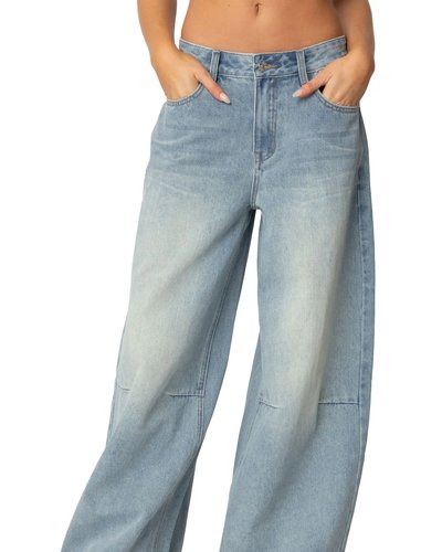 Light-Wash Wide-Leg Jeans