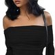 Black Off-Shoulder Ruched Top