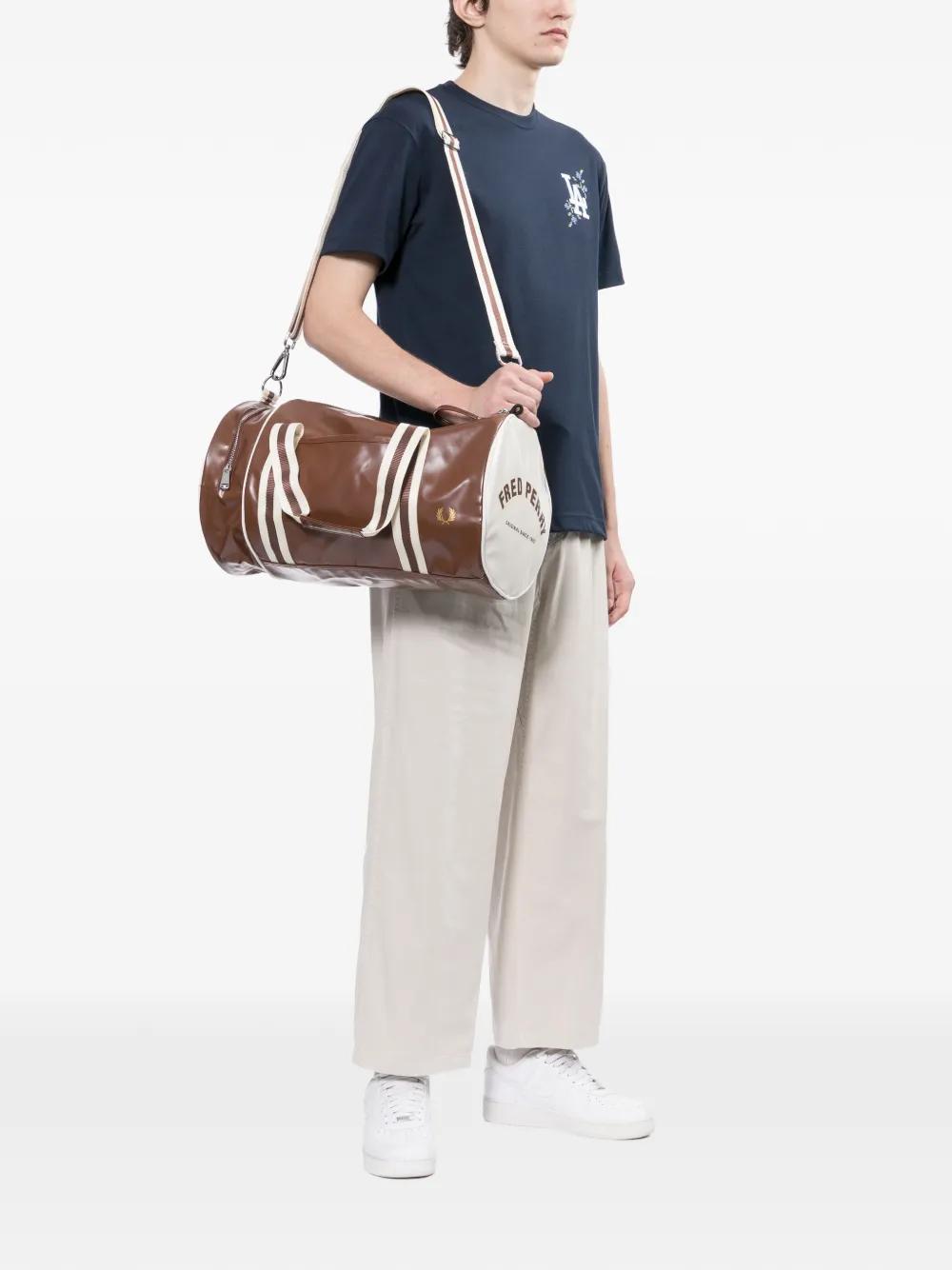 Brown Graphic Duffel Bag