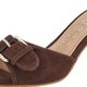 Brown Buckle Heeled Sandals