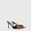 Black Square-Toe Heeled Sandals