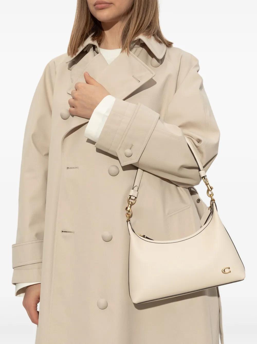 Cream Ruched Mesh-Panel Top