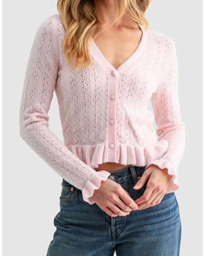Pink Open-Front Fuzzy Cardigan