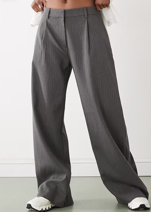 Grey Pleated Trousers