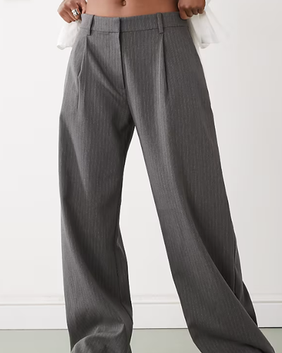 Grey Pleated Trousers