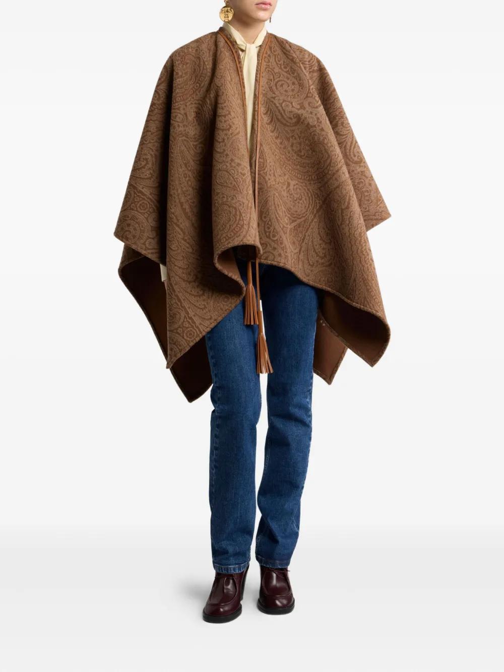 Brown Fringed Poncho