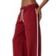 Burgundy Wide-Leg Track Pants
