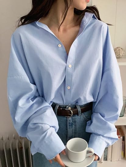 Light Blue Oversized Button-Down Shirt