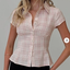 Pink Plaid Polo Crop Top