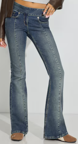 Light Wash Low-Rise Flare Jeans