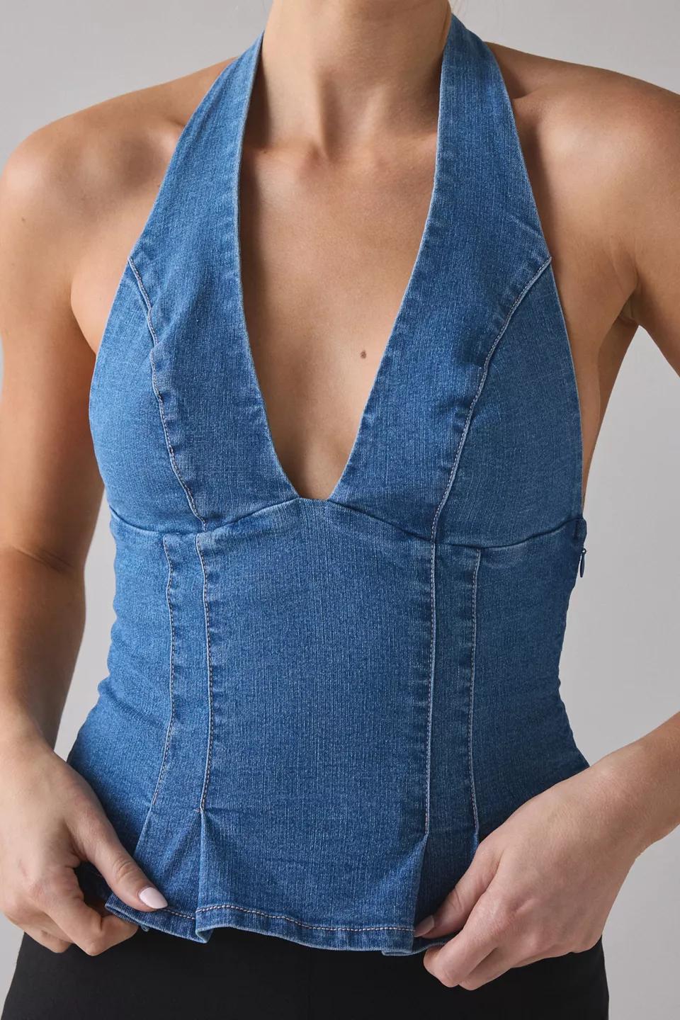 Blue Denim Halter Top