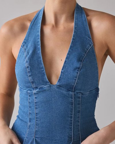 Blue Denim Halter Top