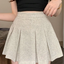 Light Grey Pleated Mini Skirt