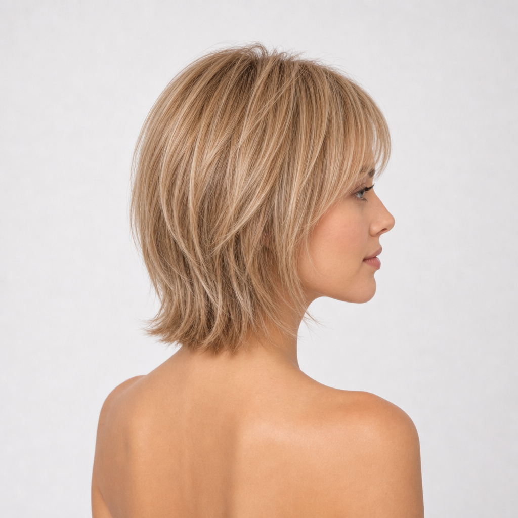 Layered Bob with Curtain Bangs angle 2