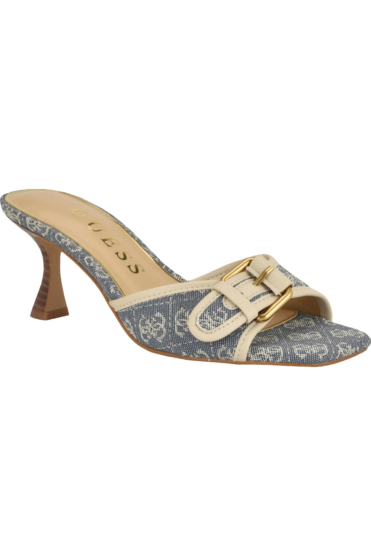 Patterned Heeled Mules