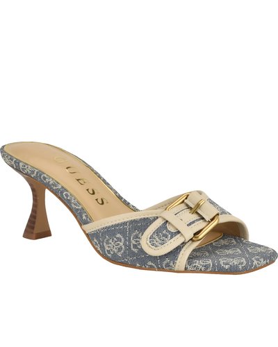 Patterned Heeled Mules