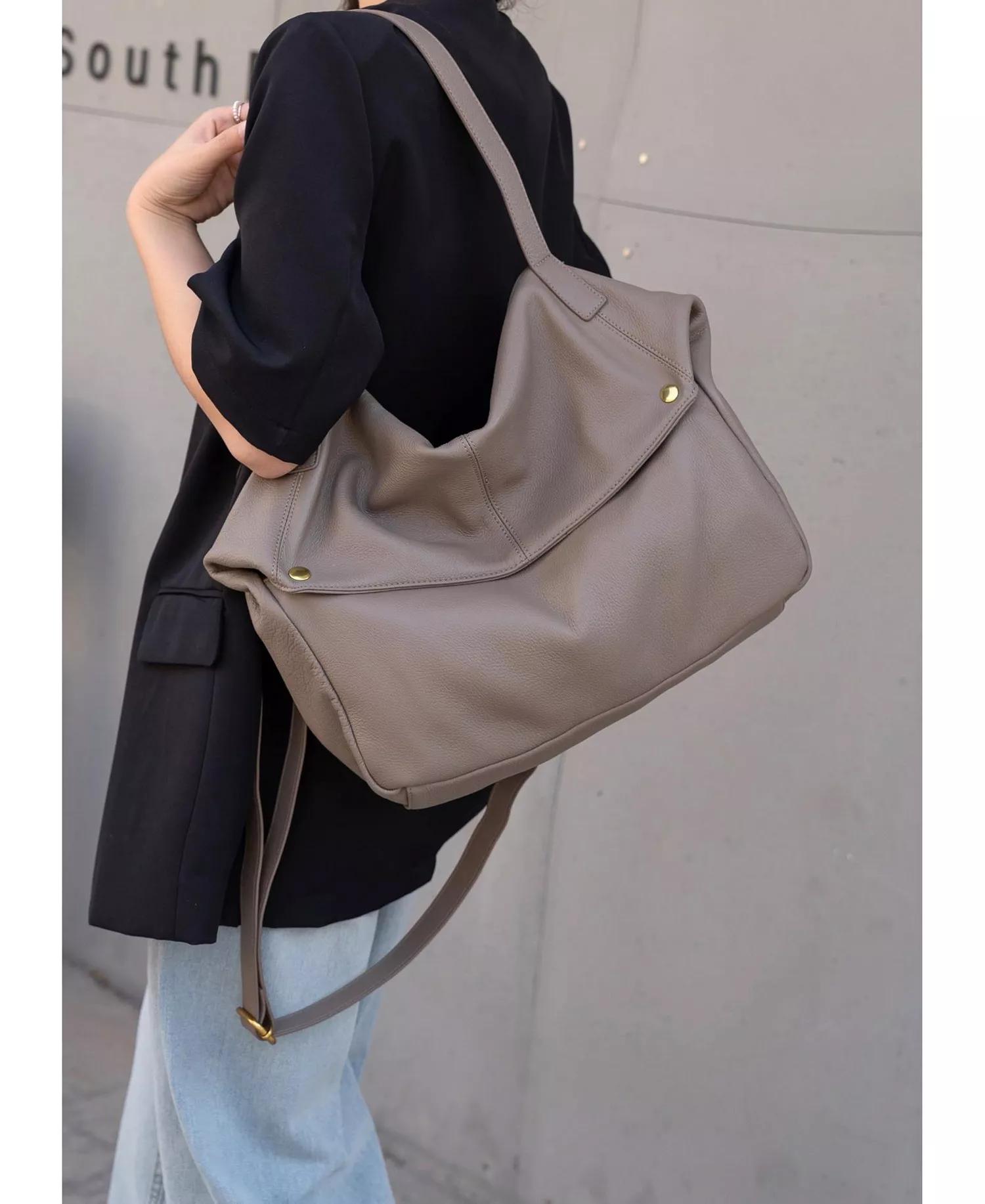 Taupe Oversized Hobo Bag