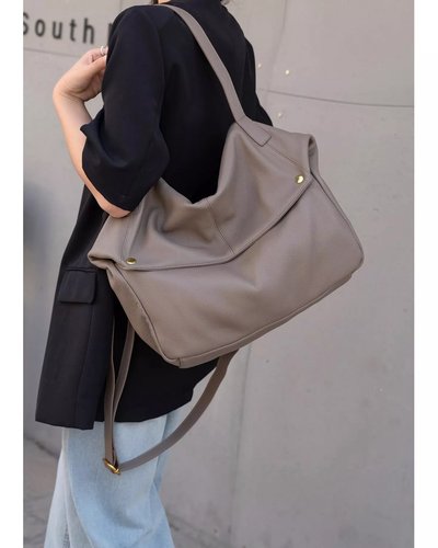 Übergroße Hobo-Bag in Taupe