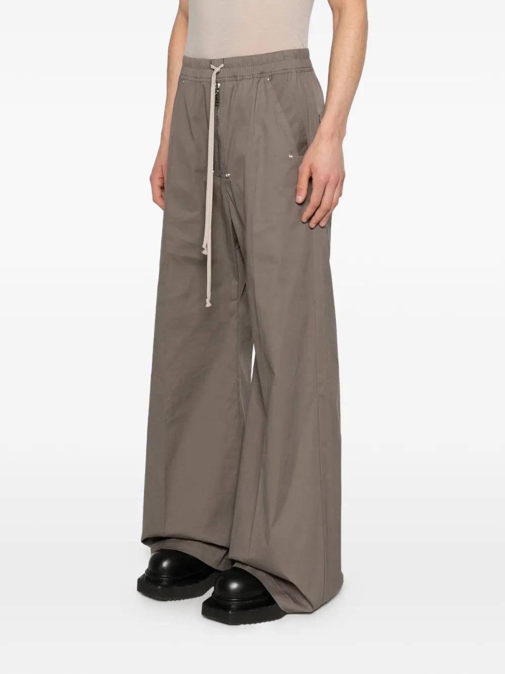 Taupe Wide-Leg Track Pants