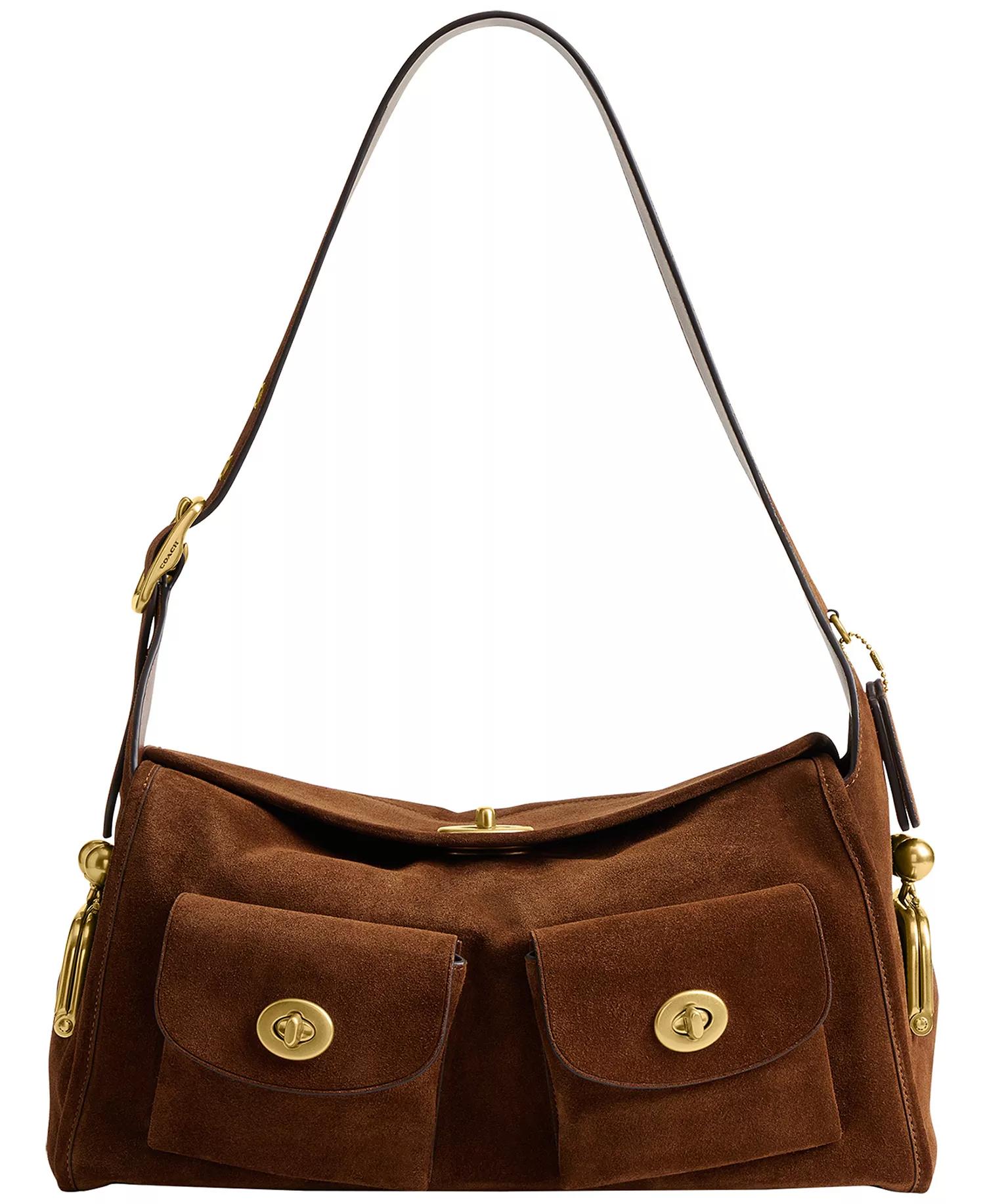 Brown Suede Shoulder Bag