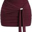Burgundy Ruched Halter Mini Dress