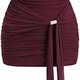 Burgundy Ruched Halter Mini Dress
