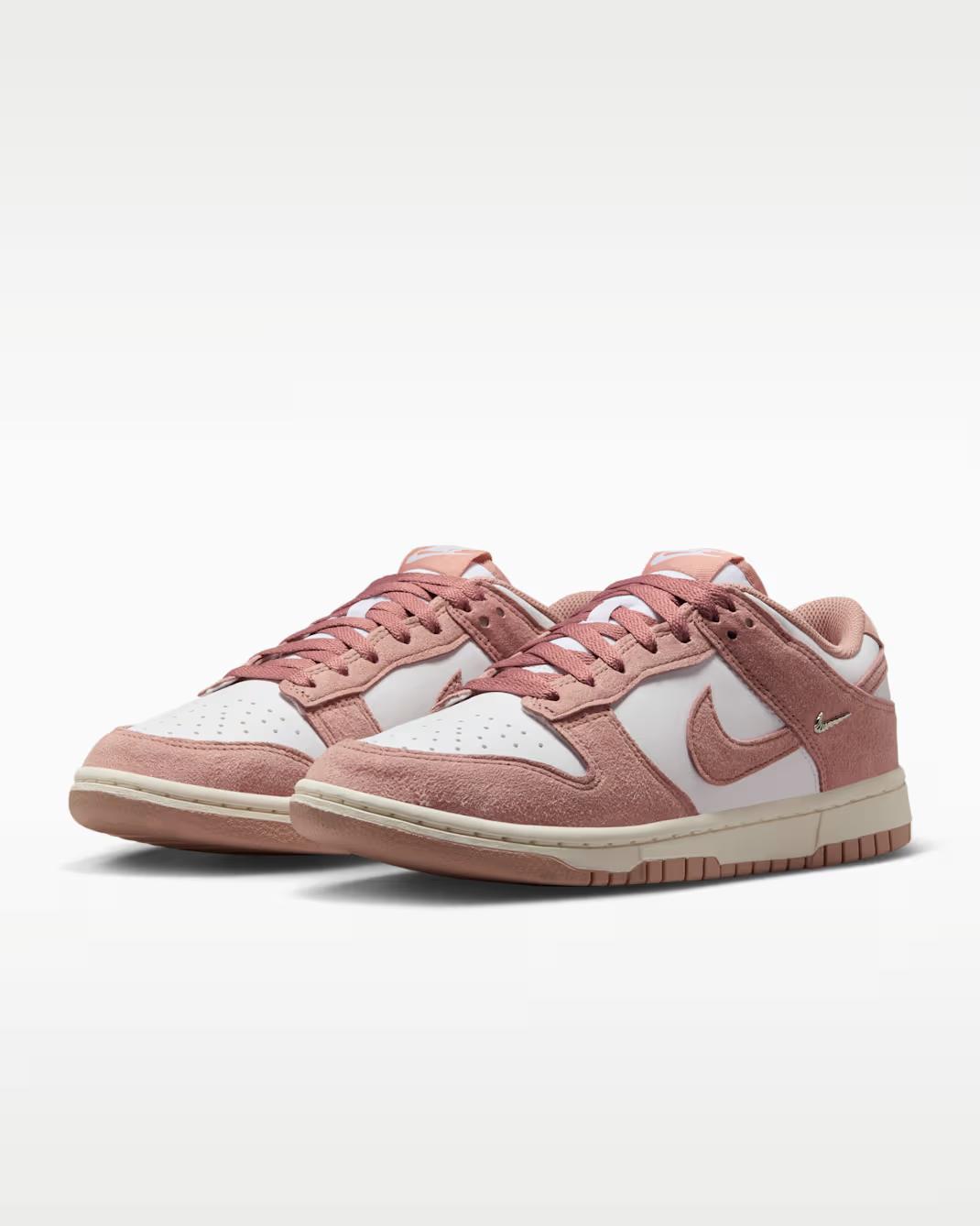 Pink and White Low-Top Sneakers