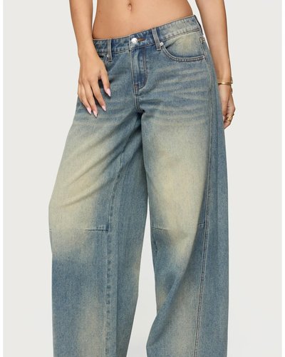 Faded Blue Wide-Leg Jeans