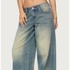 Faded Blue Wide-Leg Jeans
