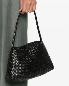Black Woven Shoulder Bag