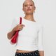 White Half-Sleeve Crop Top