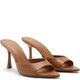 Brown Leather Heeled Mules