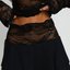 Black Lace-Waist Ruffle Mini Skirt