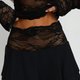 Black Lace-Waist Ruffle Mini Skirt