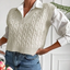 Beige Cable-Knit Sweater Vest
