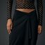 Black Twist-Front Midi Skirt