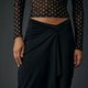 Black Twist-Front Midi Skirt